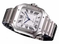 Santos Large Stainless Steel with White Dial of 40mm