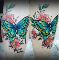 Whimsical Fusion: Butterfly Dreamcatcher Tattoo