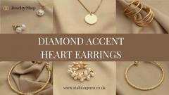 Diamond Accent Heart Earrings | Stalliongems Online Shop UK 