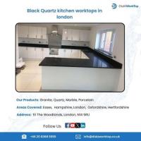 Black Quartz kitchen worktops in london