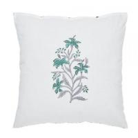 Buy Green & Grey Hand Block Printed Cotton Cushion Cover Online