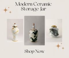 Modern Ceramic Storage Jar With Lid at Whispering Homes