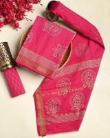 Premium Hand Print Maheshwari Silk Suit Set Online
