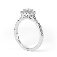 Round Diamond Halo with Shoulder Set Diamond Engagement Ring