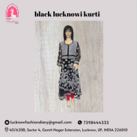 black lucknowi kurti