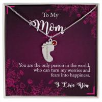 Elevate Your Look with Engraved Birthstone Necklace for Mom