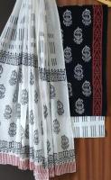 Shop Hand Block Printed Cotton Suit With Mulmul Dupatt Online
